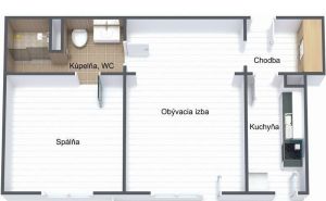 2-izb. byt na Kukučínovej ul. s balkónom.